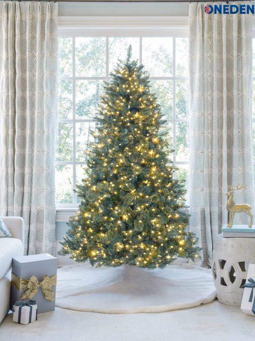 6′ Tribeca Spruce Blue Artificial Christmas Tree with White LED Lights