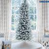 7.5 King Flock Slim Artificial Christmas Tree Unlit