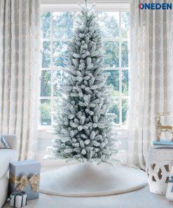 7.5 King Flock Slim Artificial Christmas Tree Unlit