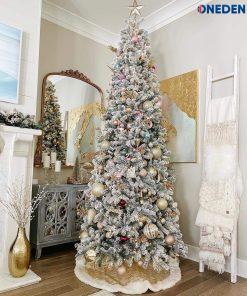 7.5′ King Flock Slim Artificial Christmas Tree Unlit