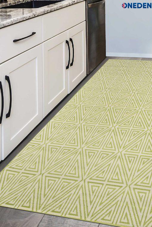 Green Geometric Area Rug