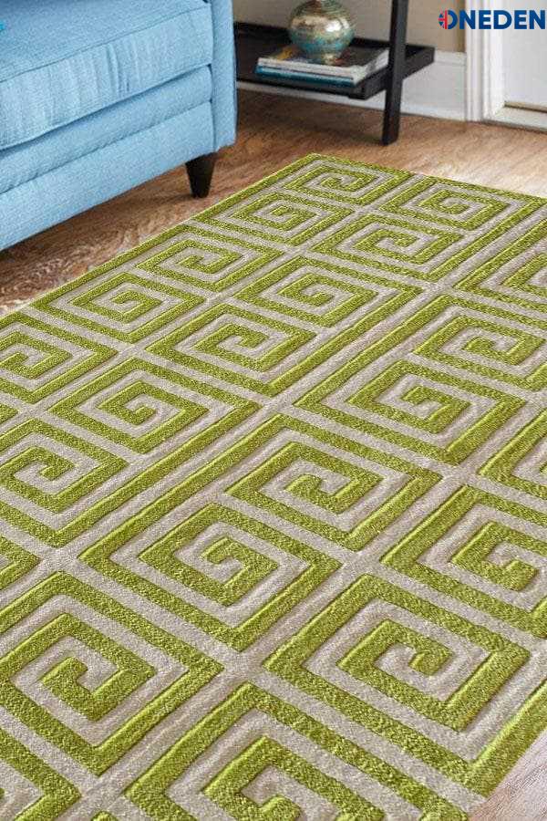 Green Geometric Rug Green Geometric Rug