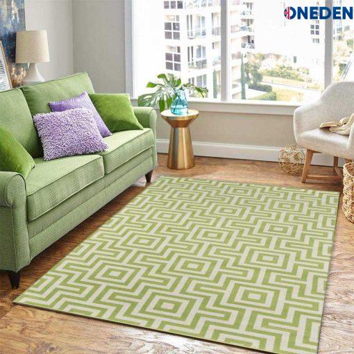 Green Ivory Geometric Area chic Rug