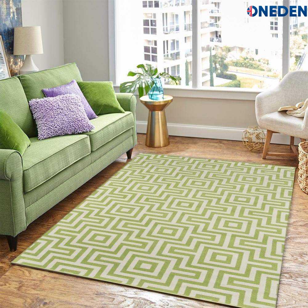 Green Ivory Geometric Area chic Rug Green Ivory Geometric Area chic Rug