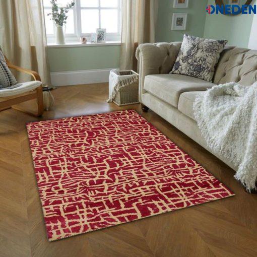 Red Contemporary Area Rug