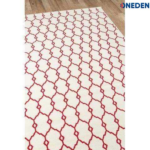 Red Ivory Geometric Area Chic Rug Red Ivory Geometric Area Chic Rug