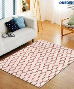 Red Ivory Geometric Area Rug