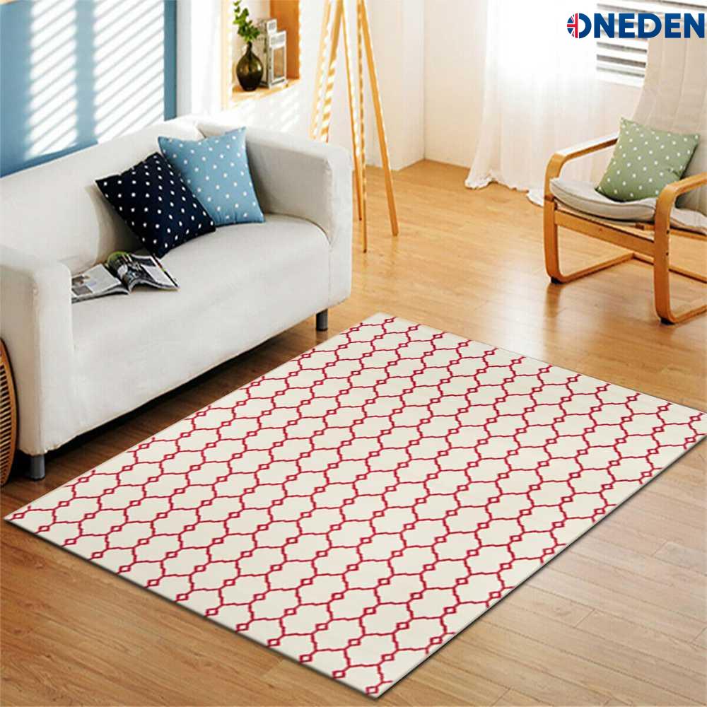 Red Ivory Geometric Area Rug Red Ivory Geometric Area Rug