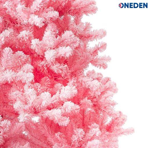 flocked pink faux christmas tree