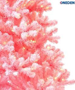 flocked-pink-faux-christmas-tree-lit-o