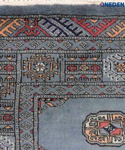 hand knotted Grey Bokhara Area Rug